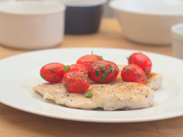 Chicken Cutlets With Cherry Tomatoes & Herbs