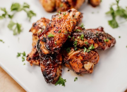 Apricot Chipotle Glazed Chicken Wings