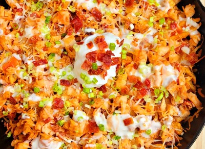Loaded BBQ Chicken Waffle Fries