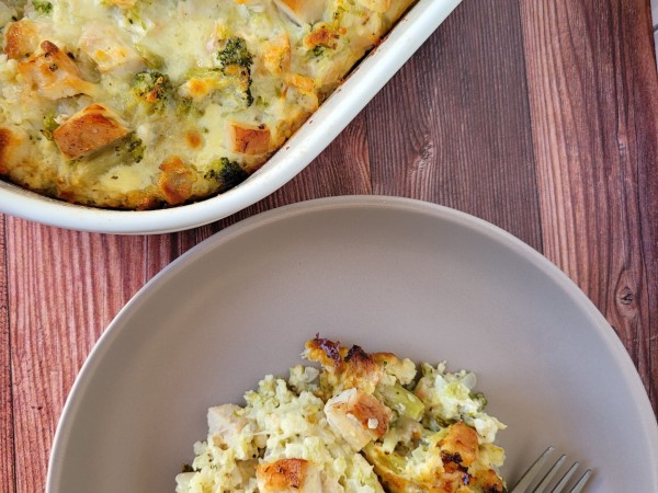 Broccoli, Cauliflower Rice and Chicken Casserole