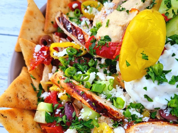 Mediterranean Chicken Nachos