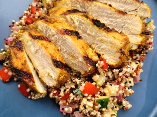 Grilled Chicken Shawarma And Quinoa Salad