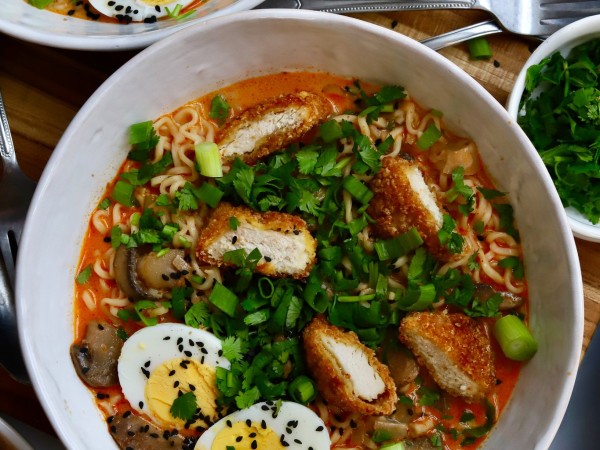 Crispy Chicken Coconut Curry Ramen