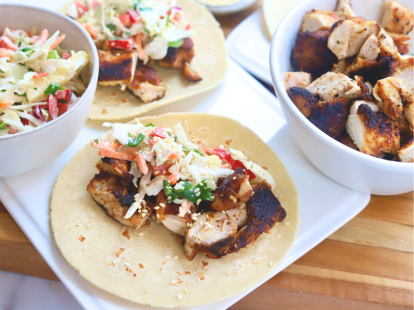 Aloha Chicken Tacos with Citrus Slaw