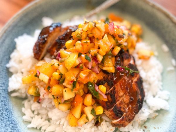 BBQ Chicken With Mango Tajin Salsa