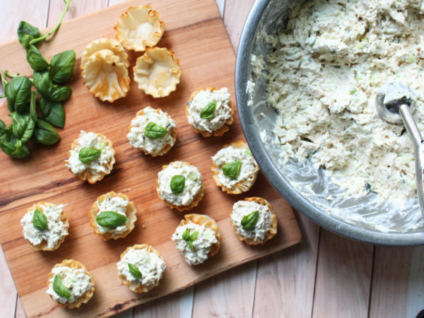 Basil Salad Chicken Phyllo Cups