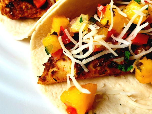 Blackened Chicken Tacos with Pineapple Mango Salsa