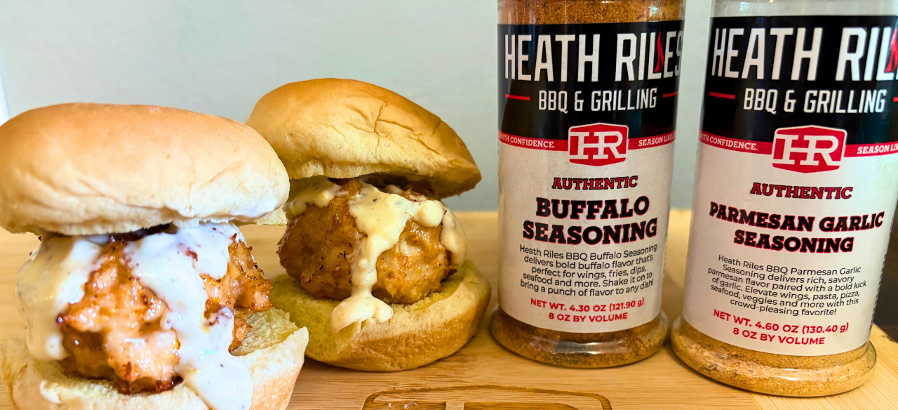 Buffalo Chicken Sliders with Parmesan Garlic Aioli made with Springer Mountain Farms chicken, served on soft slider buns and topped with fresh aioli for a flavorful game day or tailgate recipe.