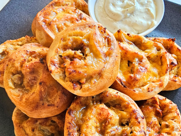 Chicken Pastry Pinwheels With Honey Mustard Glaze