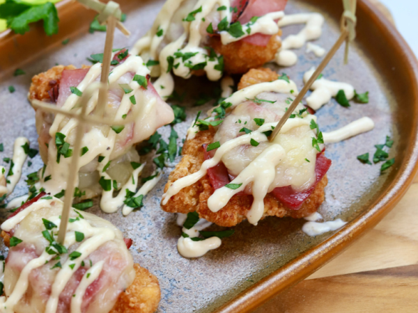 Crispy Chicken Cordon Bleu Bites