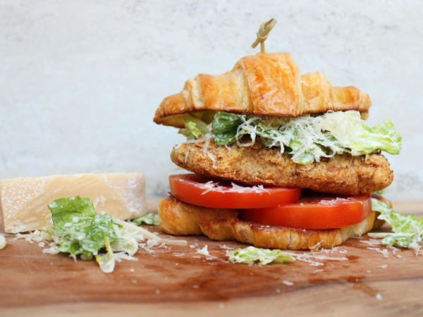 Fried Chicken Caesar Salad Croissant Sandwich