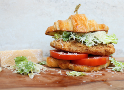 Fried Chicken Caesar Salad Croissant Sandwich