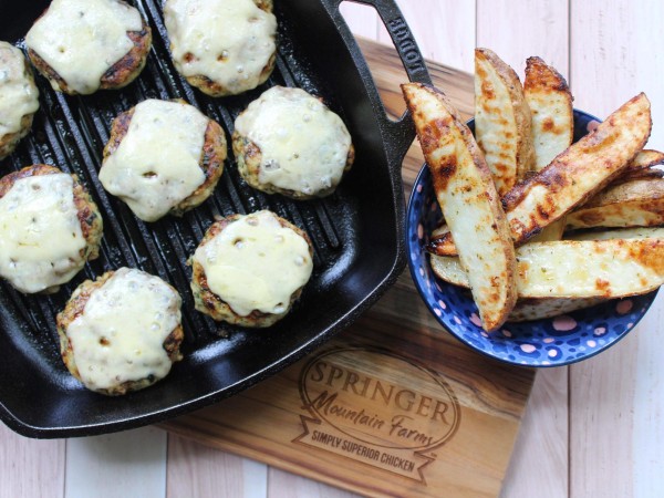 Grilled Mushroom Spinach Chicken Sliders