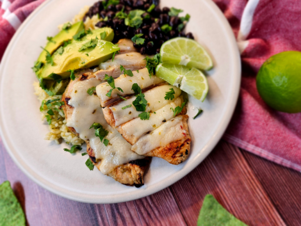 Grilled Salsa Verde Chicken Breasts Smothered With Pepper Jack Cheese