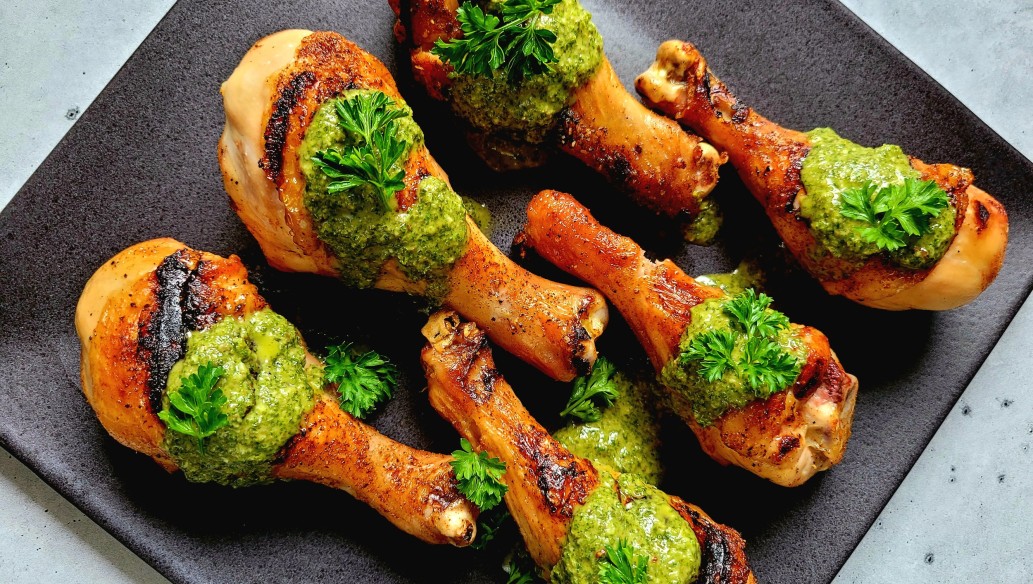 Grilled Drumsticks with Italian Salsa Verde