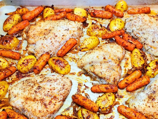 Sheet Pan Honey Mustard Chicken and Potatoes