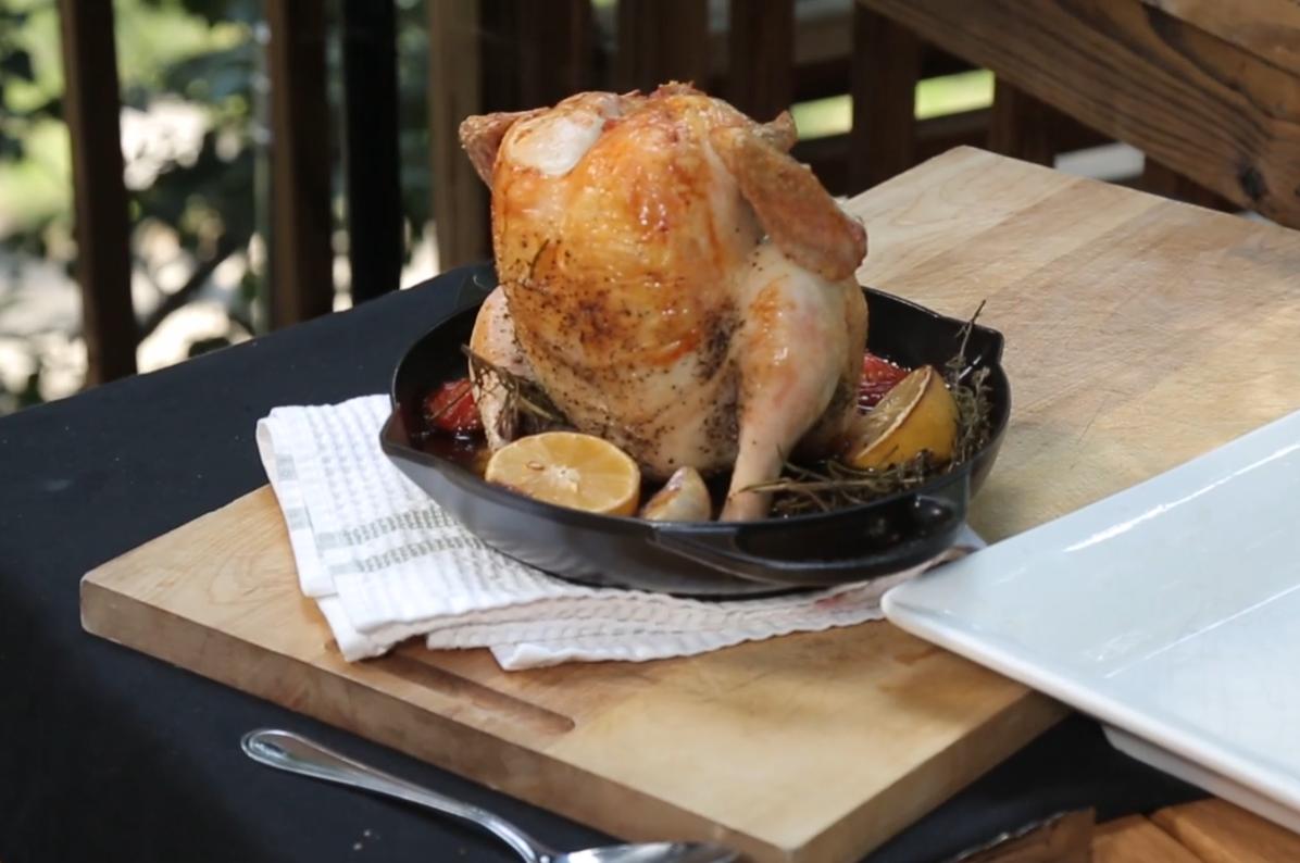 Vertically Roasted Chicken on the Grill