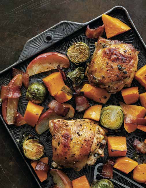 Internet Chicken With Apples, Bacon, and Brussel Sprouts