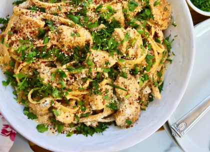 Korean Chicken Fettucine Noodles