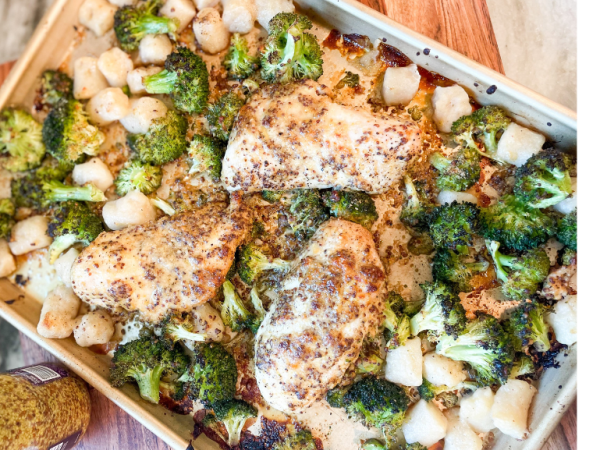 Parmesan Honey Mustard Sheet Pan Chicken