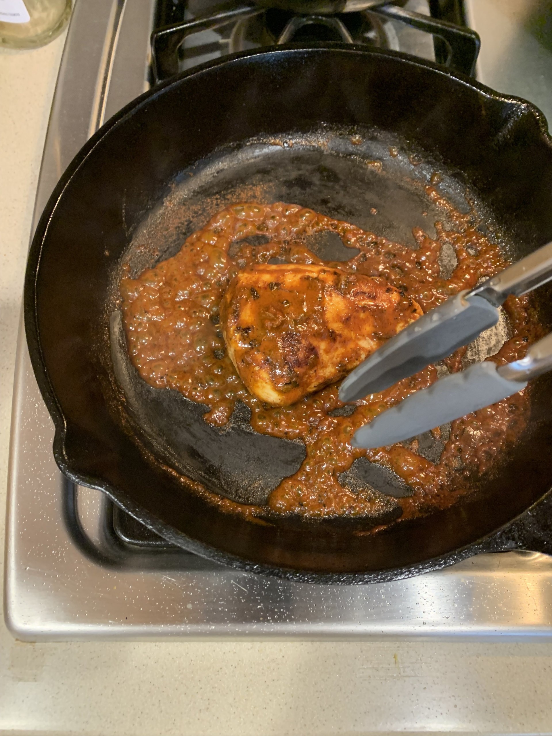 Cooking the chicken