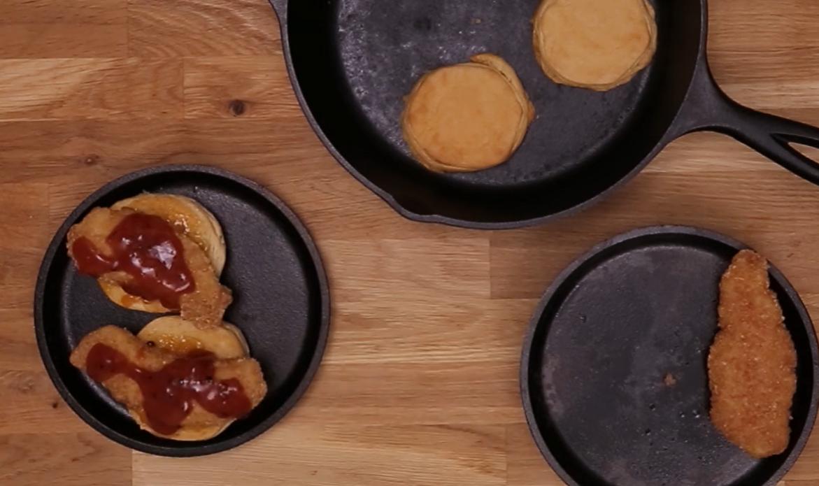 Peach BBQ Chicken Biscuits