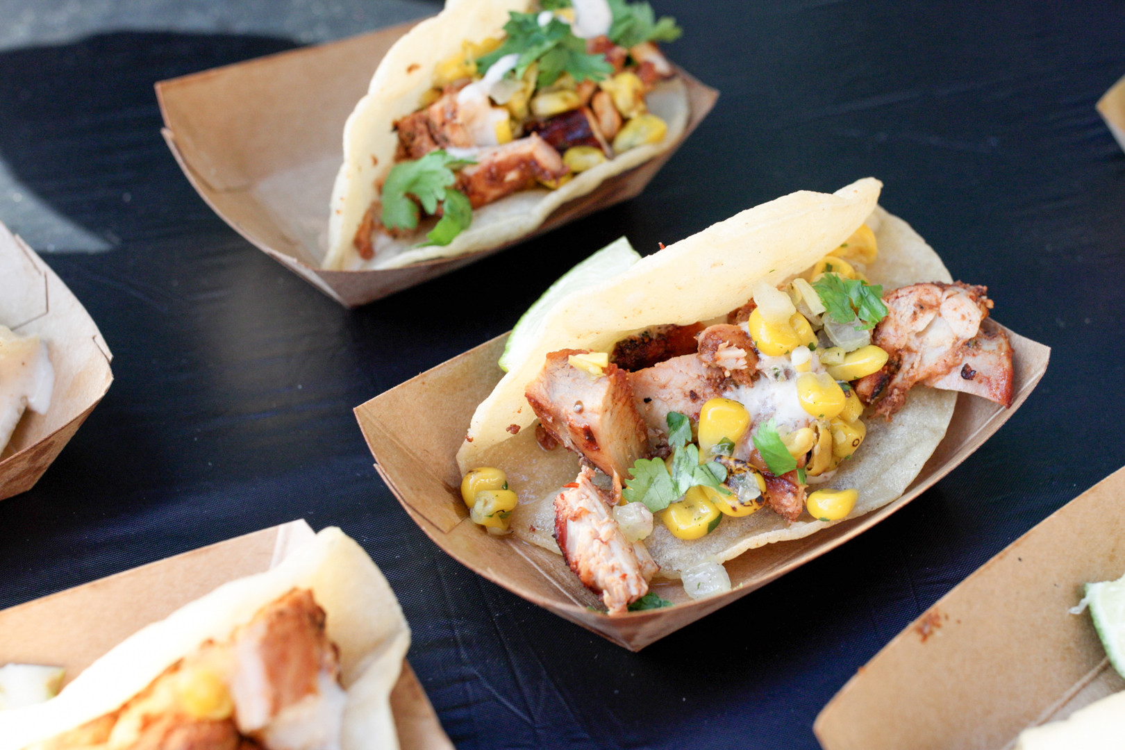 Chipotle Chicken Street Tacos with Roasted Corn Salsa and Chipotle Ranch Sauce