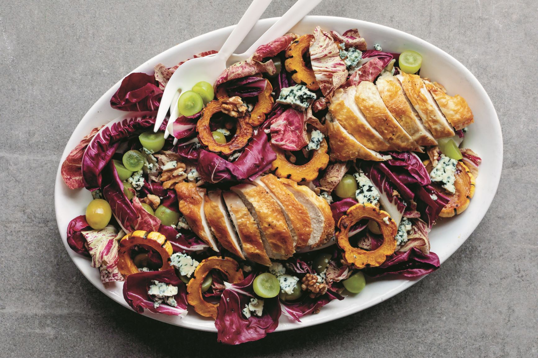 The Best Warm Chicken Salad with pan drippings vinaigrette