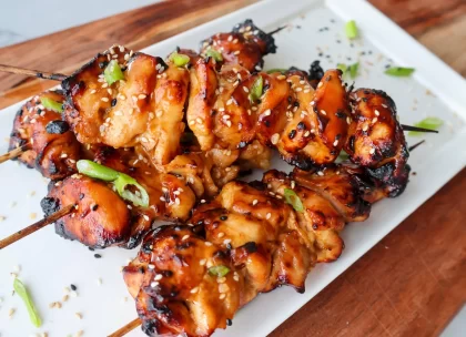 Garlic Sweet Chili Chicken Skewers