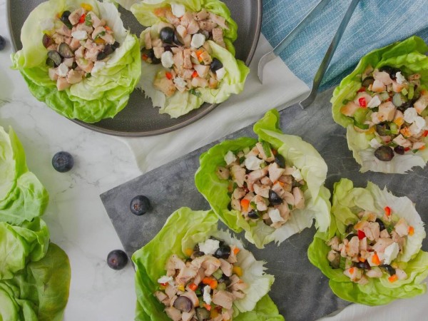 Chicken Blueberry Lettuce Wraps