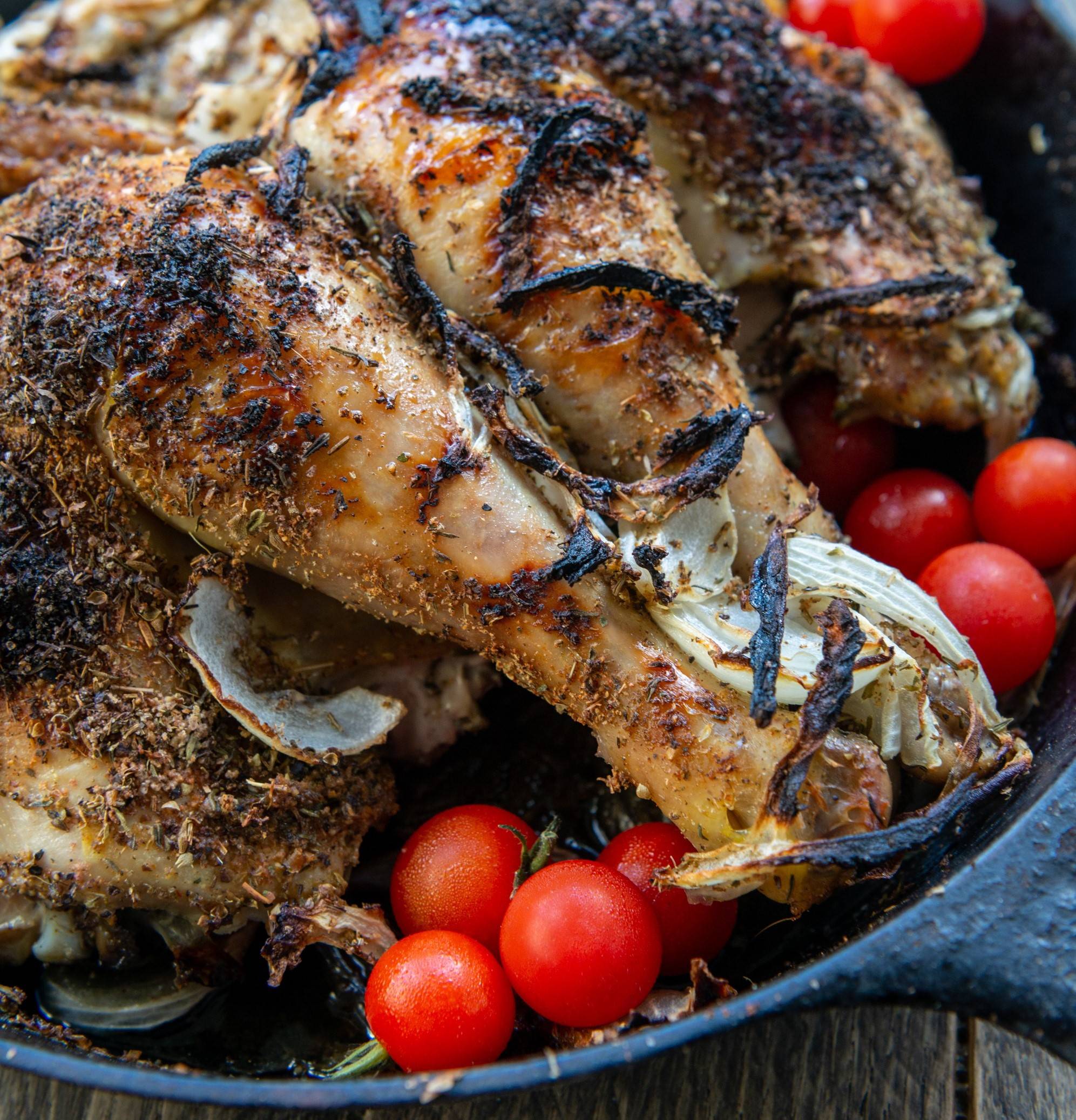 Spatchcock Chicken with Roasted Vegetables