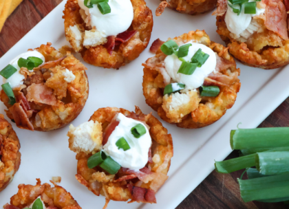 Loaded Chicken Bacon Tater Tot Cups